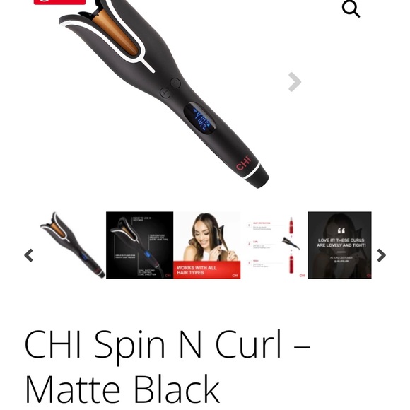 Chi Spin n Curl - Matte Black 1 in. Curling Wand - Picture 8 of 11